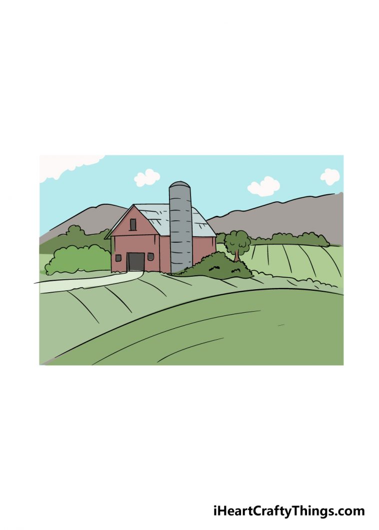 Farm Drawing - How To Draw A Farm Step By Step