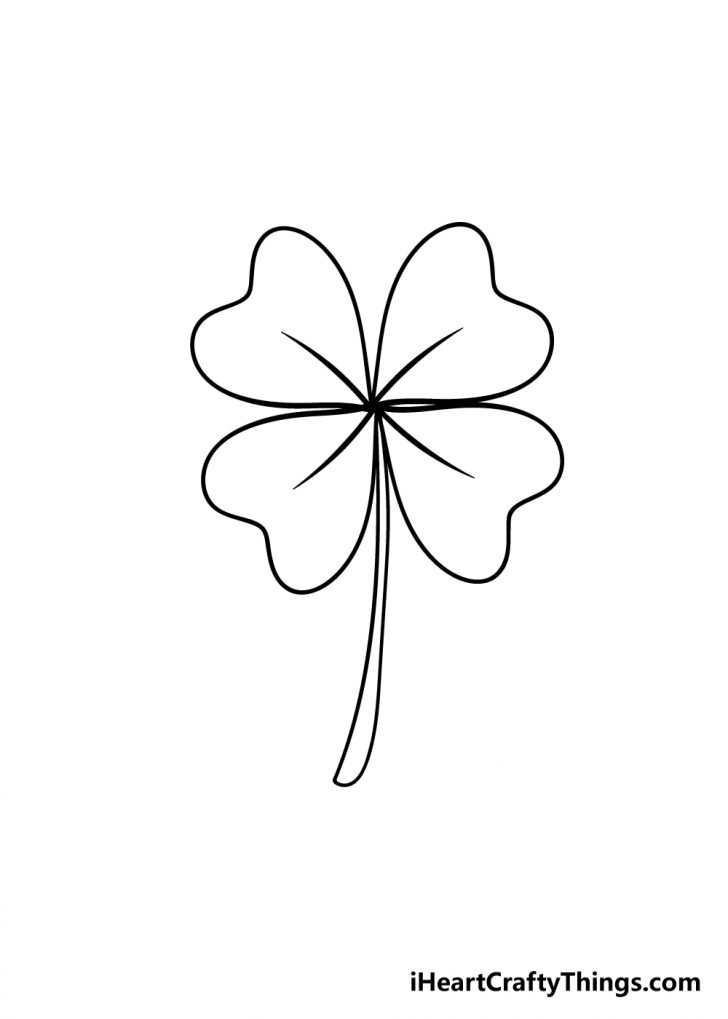 FourLeaf Clover Drawing How To Draw A FourLeaf Clover Step By Step