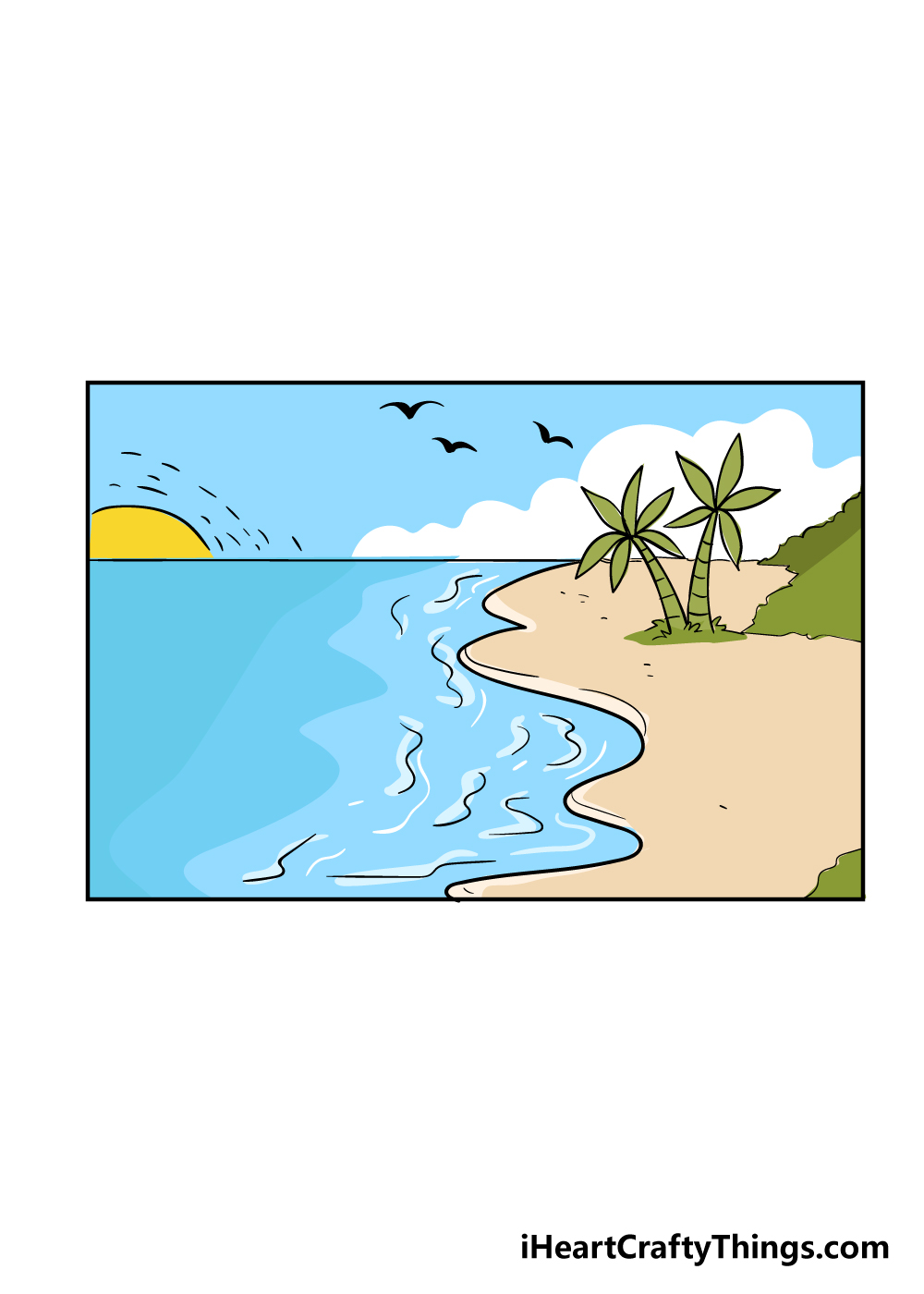 beach scene outline