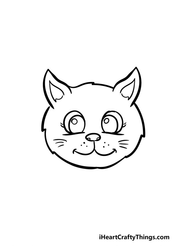 Cat Face Drawing - How To Draw A Cat Face Step By Step