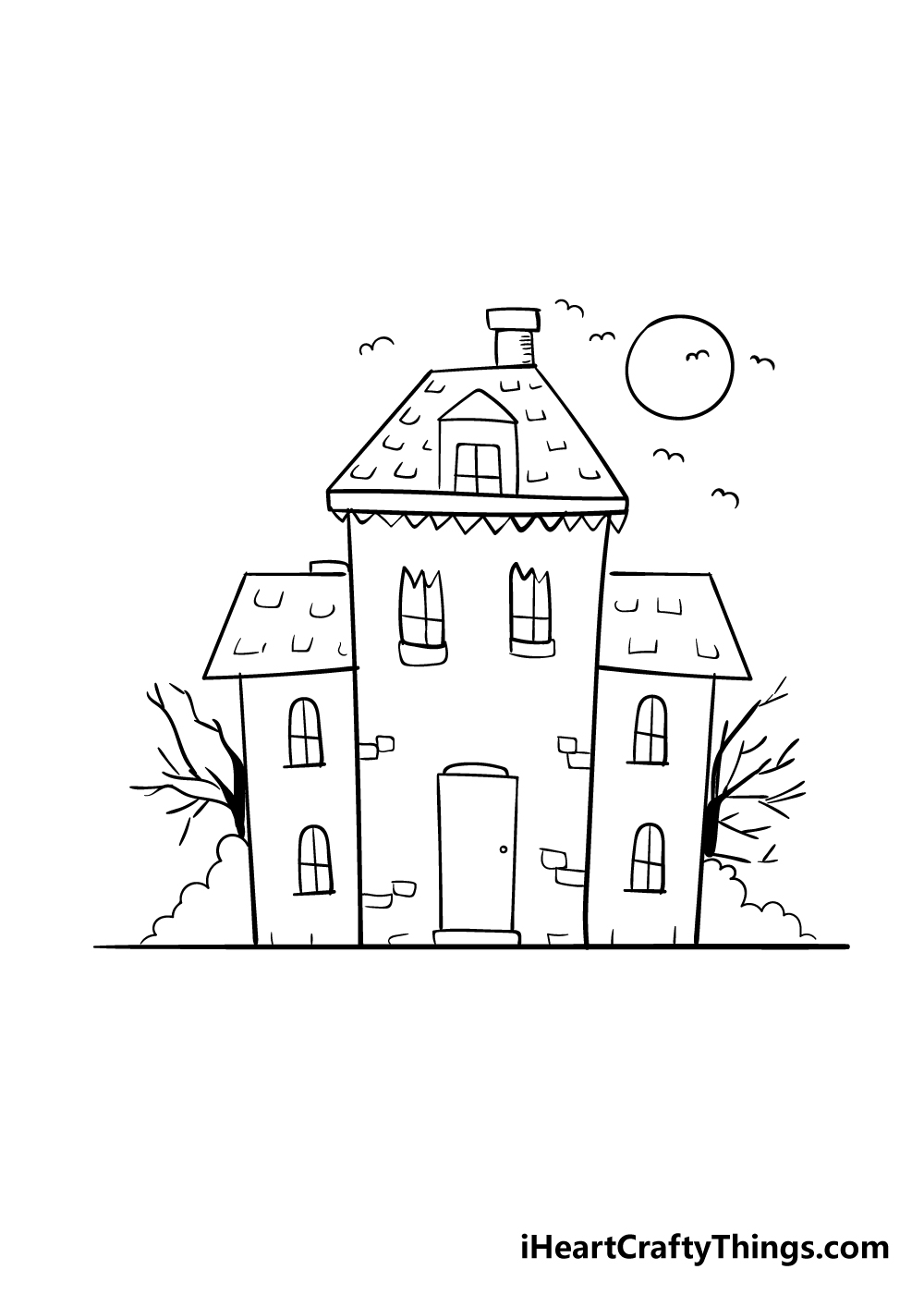 Scary house 🏠 | Scary houses, Drawing sketches, Scary