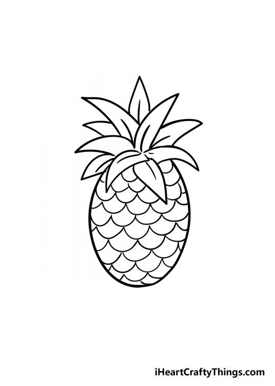 Pineapple Drawing - How To Draw A Pineapple Step By Step