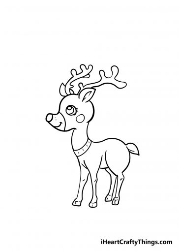 Reindeer Drawing - How To Draw A Reindeer Step By Step