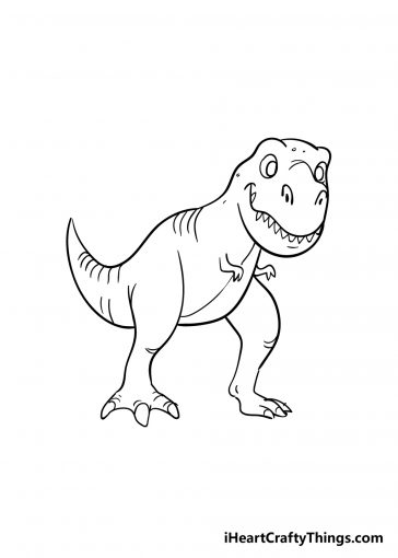 How To Draw T-Rex Step By Step - Easy T-Rex Drawing For Kids