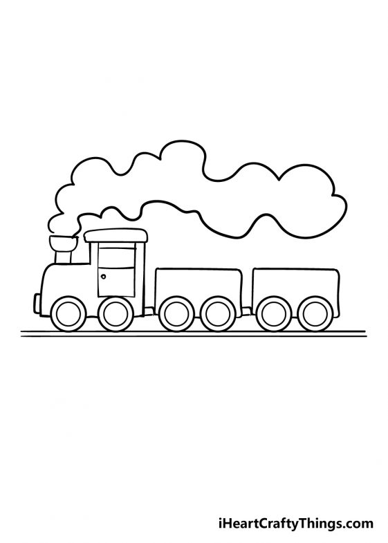 How To Draw A Train Step-by-Step - Easy Train Drawing For Kids