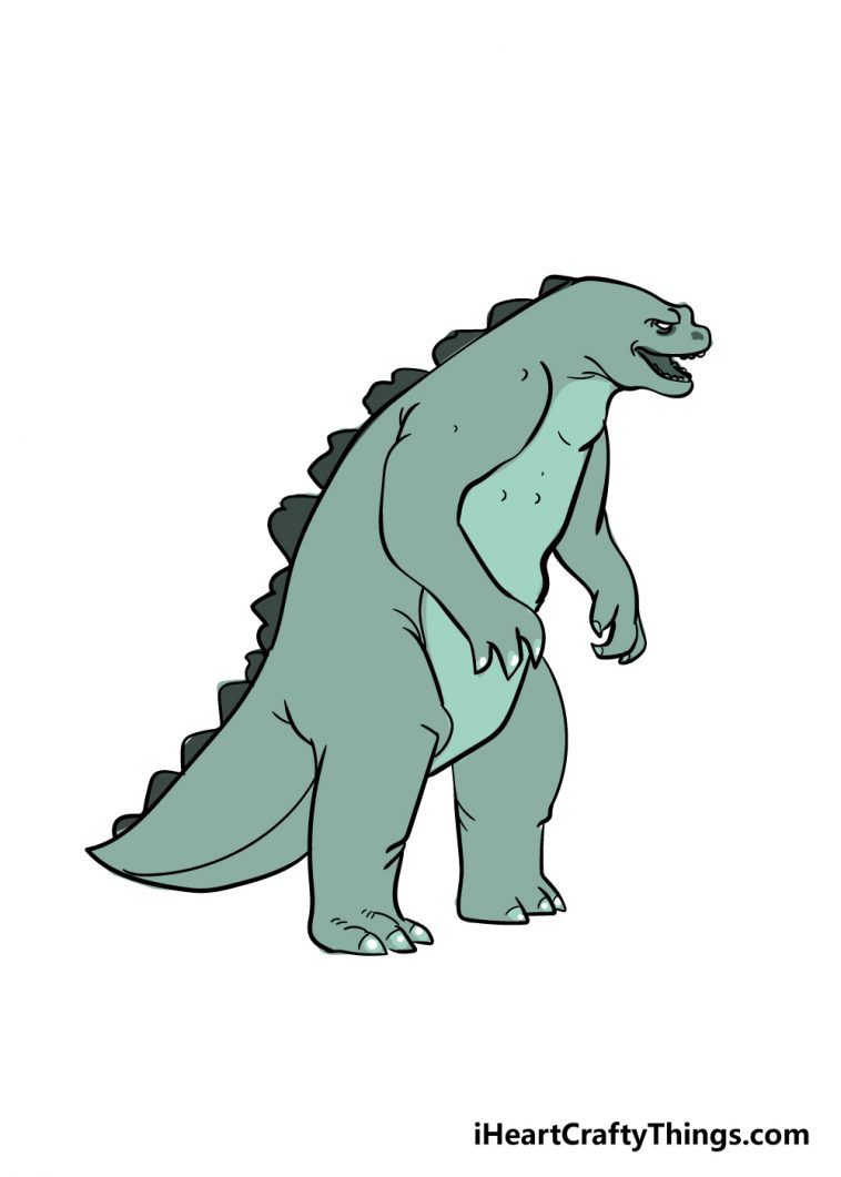 Godzilla Drawing How To Draw Godzilla Step By Step