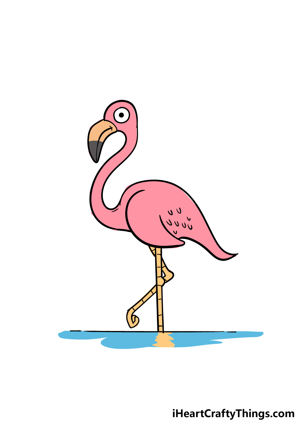 flamingo drawing step 9