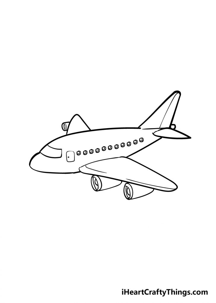 Airplane Drawing - How To Draw An Airplane Step By Step