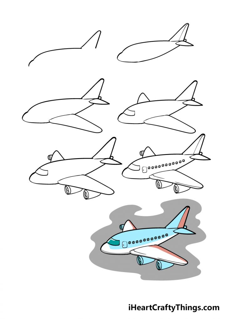 Airplane Drawing - How To Draw An Airplane Step By Step