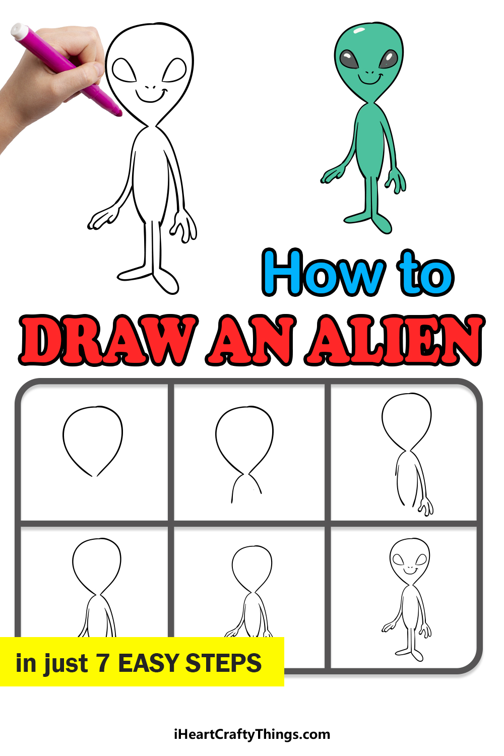 How to Draw an Alien Spaceship (Very Easy) 