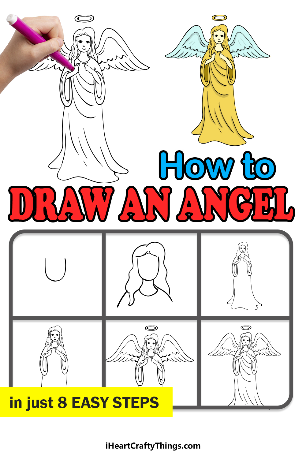 angel drawings easy