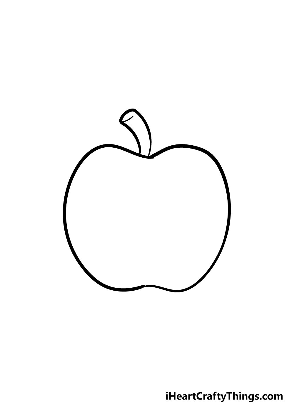 bitten apple drawing outline