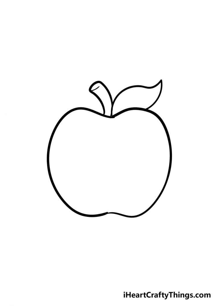 Apple Drawing - How To Draw An Apple Step By Step