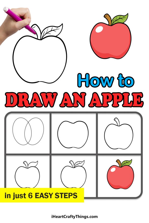 Apple Drawing - How To Draw An Apple Step By Step