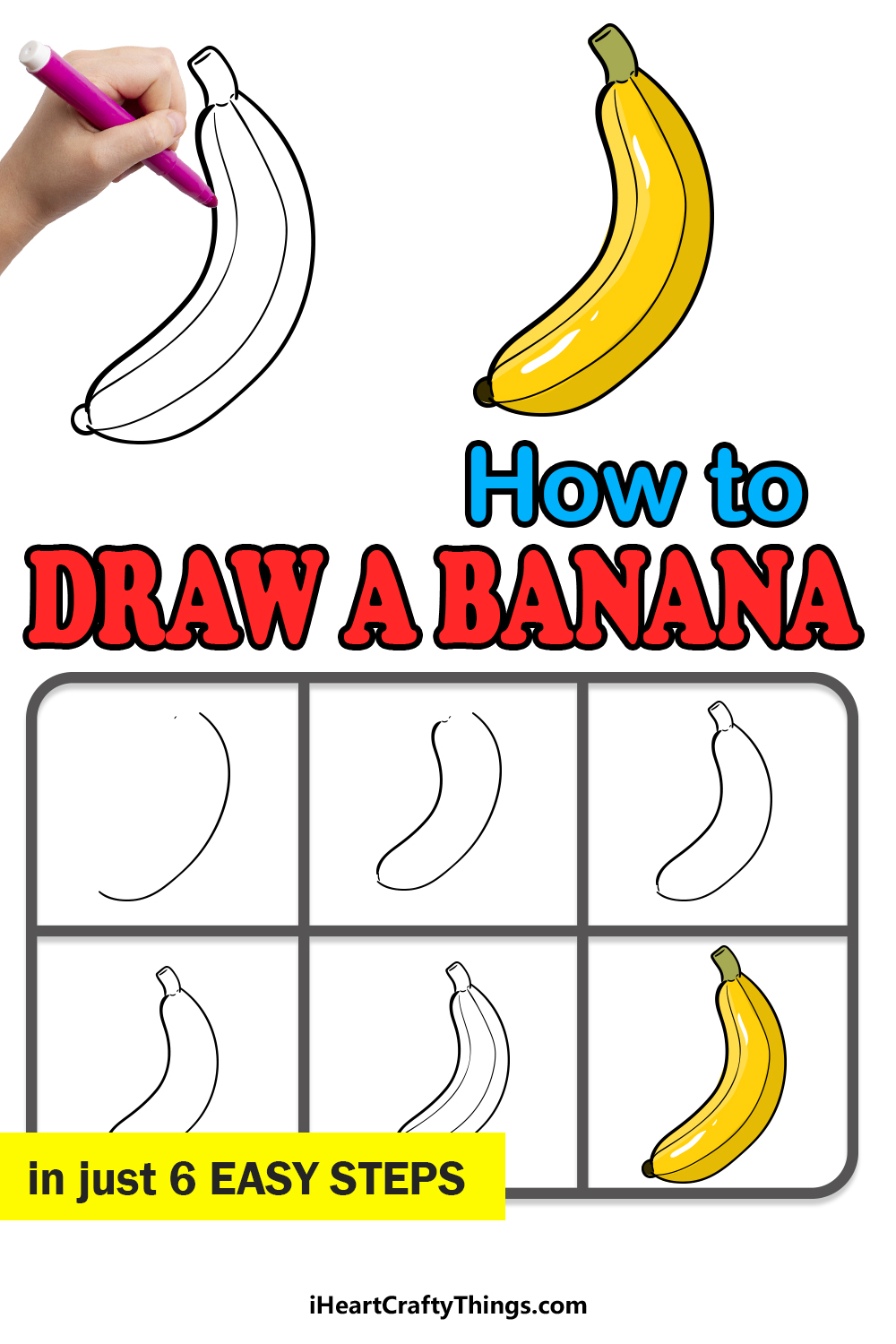 banana drawing step by step