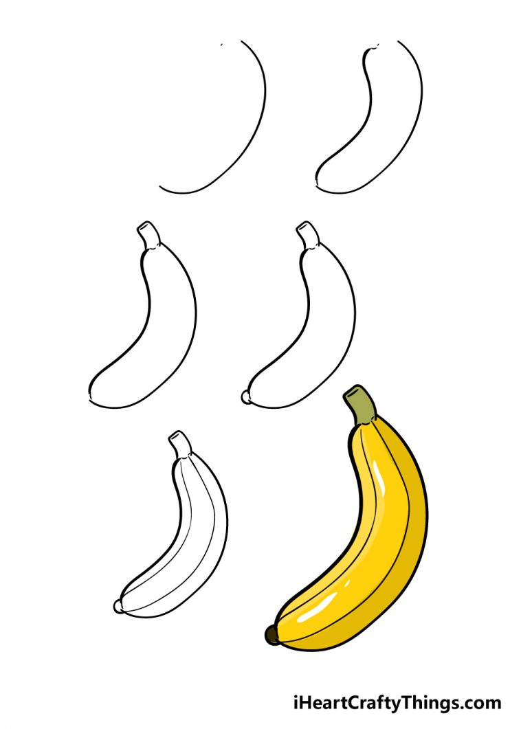 Banana Drawing - How To Draw A Banana Step By Step