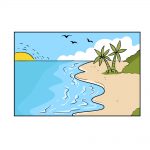 how to draw beach image
