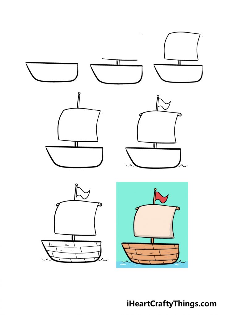 Boat Drawing How To Draw A Boat Step By Step