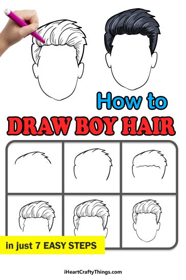 Boy's Hair Drawing - How To Draw Boy’s Hair Step By Step