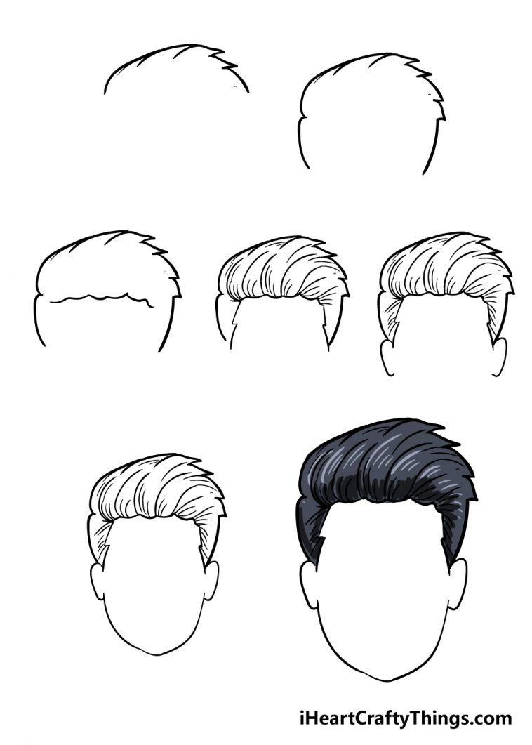 Boy's Hair Drawing How To Draw Boy’s Hair Step By Step