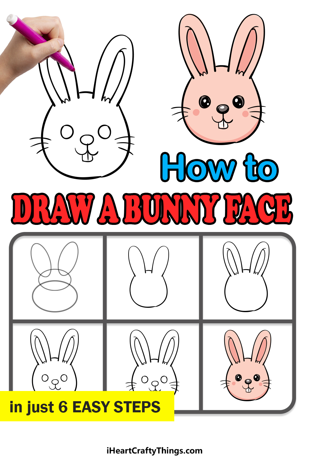 how to draw a bunny step by step easy for kids