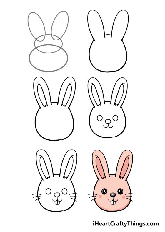 Bunny Face Drawing - How To Draw A Bunny Face Step By Step