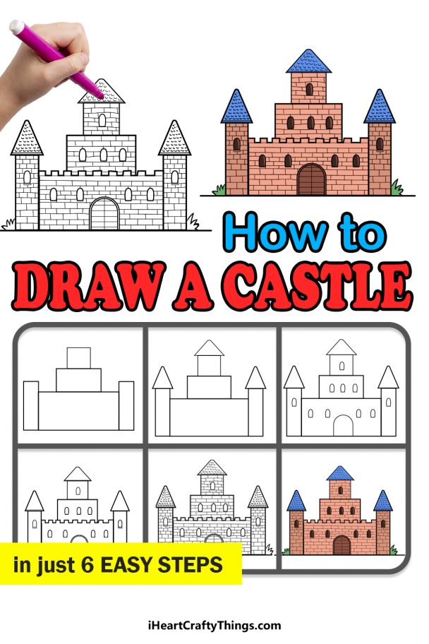 Castle Drawing - How To Draw A Castle Step By Step