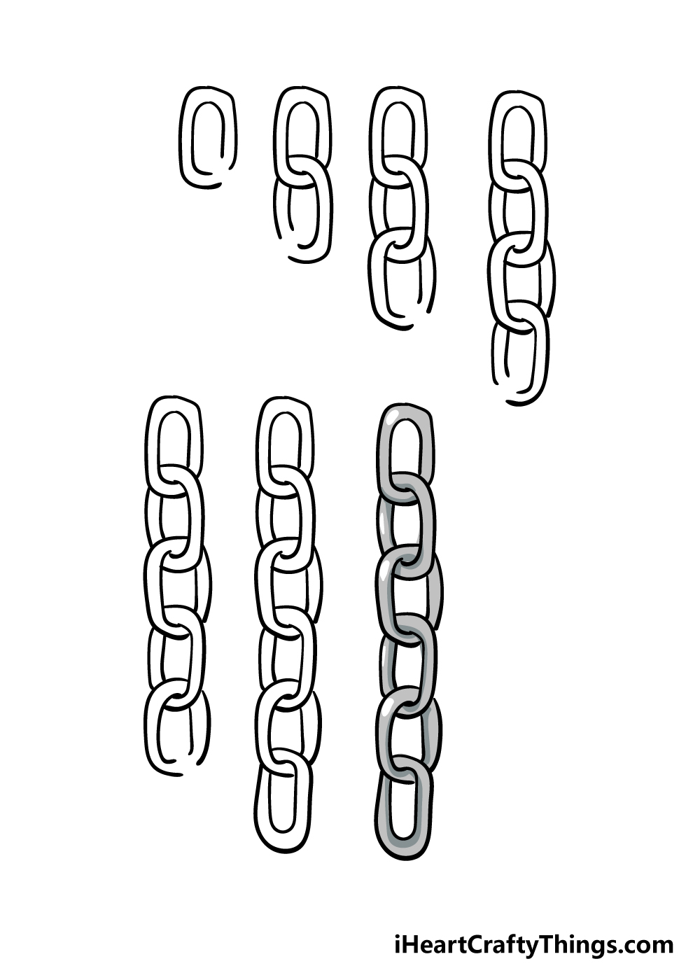 Set isolated sketch for chain connection types Vector Image