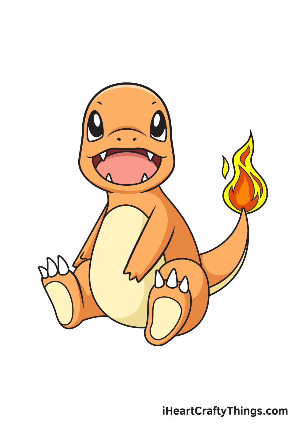 Learn how to draw a Charmander drawing - Pokemons - EASY TO DRAW EVERYTHING