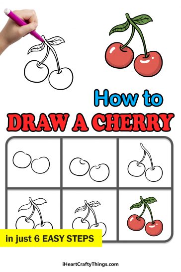 Cherry Drawing - How To Draw A Cherry Step By Step