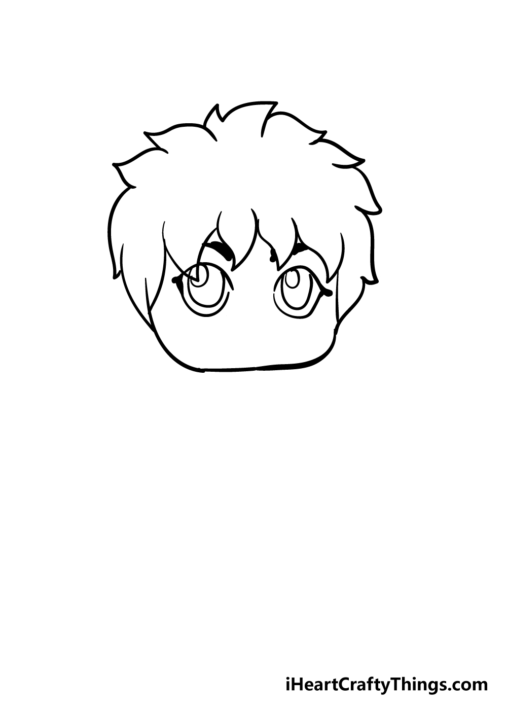 Simple drawing of a chibi anime boy