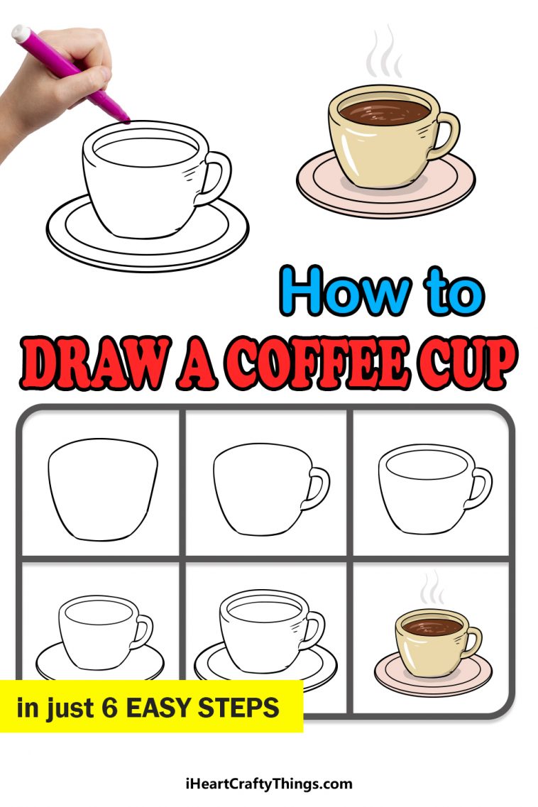 Coffee Cup Drawing How To Draw A Coffee Cup Step By Step