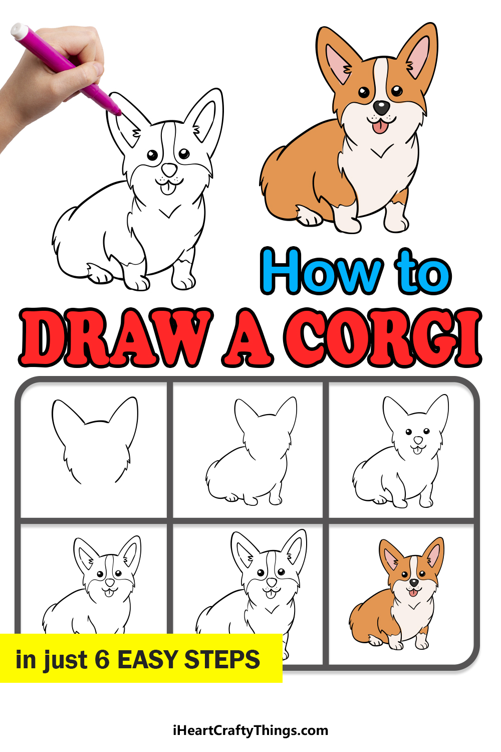 how to draw a corgi in 6 easy steps