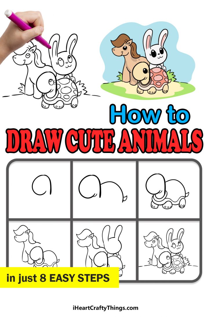 Cute Animals Drawing - How To Draw Cute Animals Step By Step