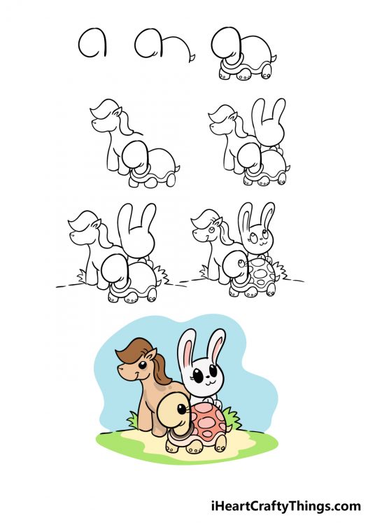 Cute Animals Drawing How To Draw Cute Animals Step By Step