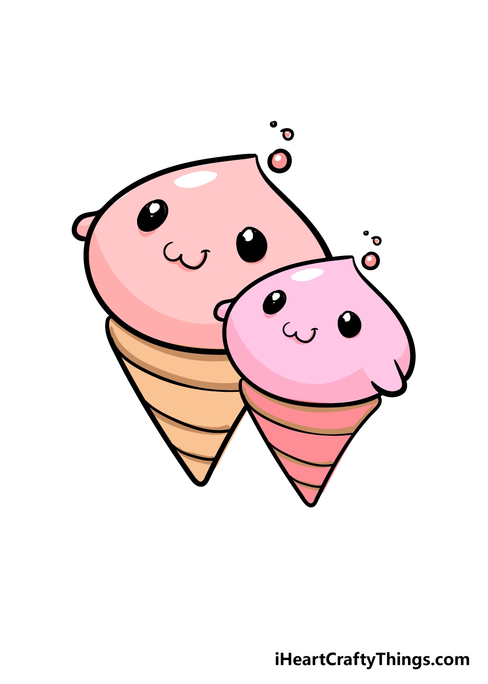 How To Draw Cute Ice Cream Pop, Love Heart Ice Cream, Draw Cute