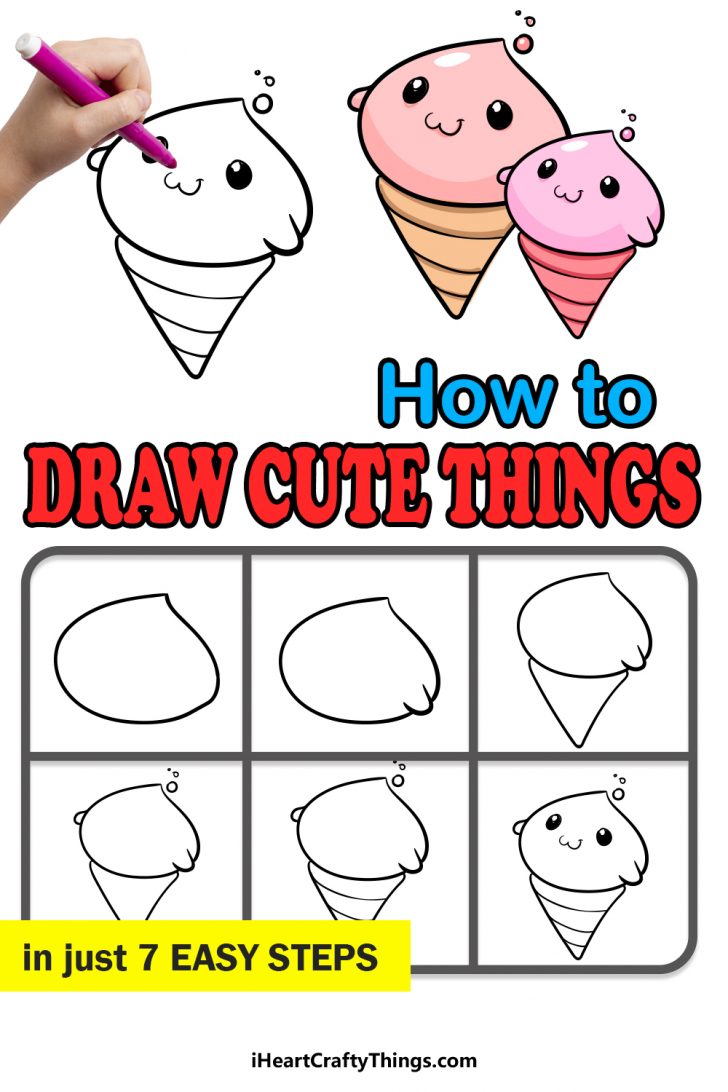Cute Things Drawing - How To Draw Cute Things Step By Step