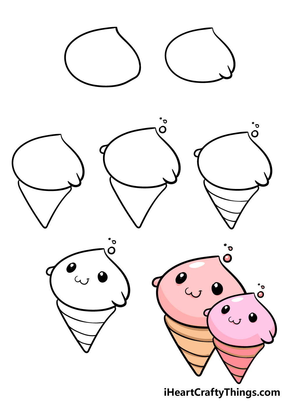 Cute Things in 7 steps 1 - Hướng dẫn cách vẽ hình cute - tik tok đáng yêu với hơn 1000 mẫu cực ấn tượng