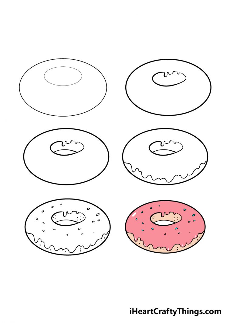 Donut Drawing How To Draw A Donut Step By Step