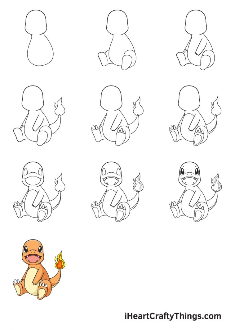 Charmander Drawing How To Draw Charmander Step By Step