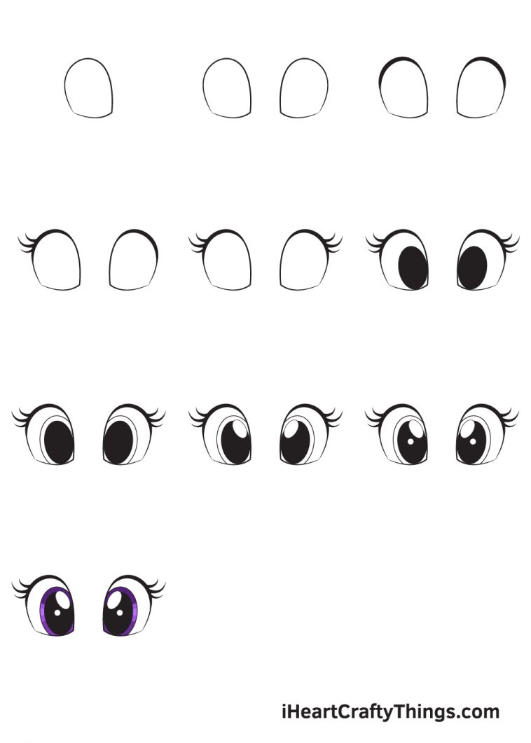 Cute Eyes Drawing How To Draw Cute Eyes Step By Step