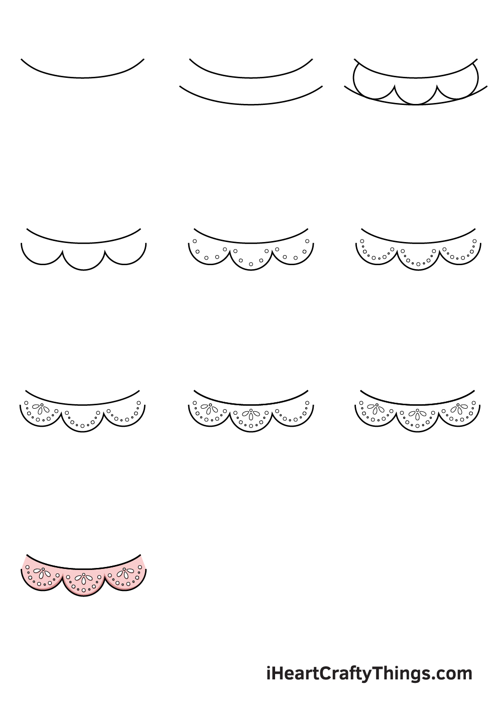 how to draw lace in 9 steps