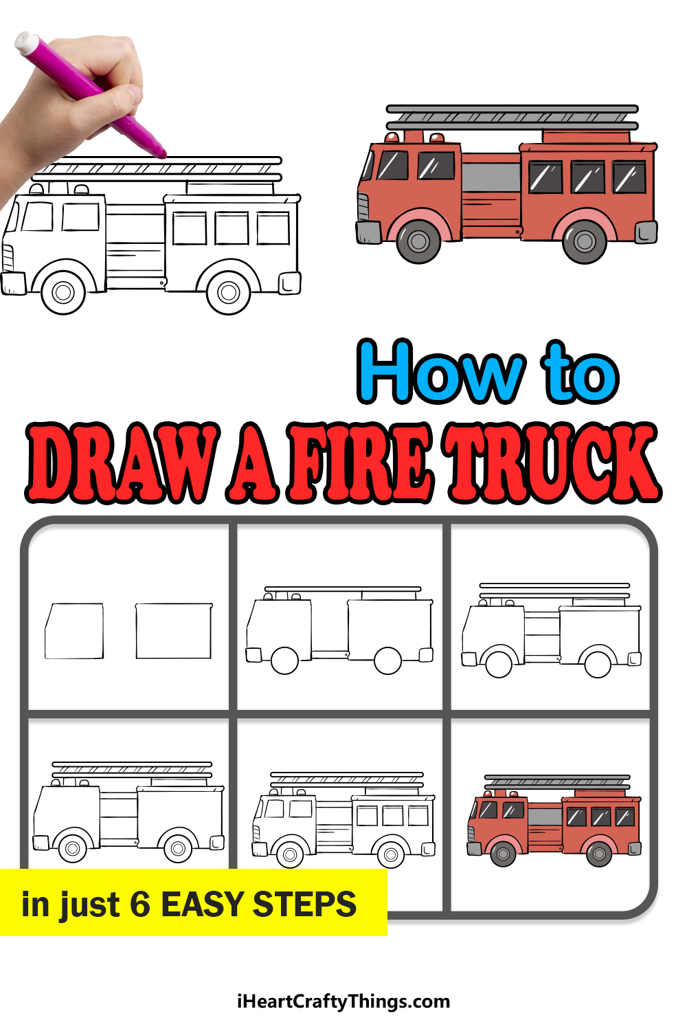 How to Draw a Fire Truck Easy Miranda Delver