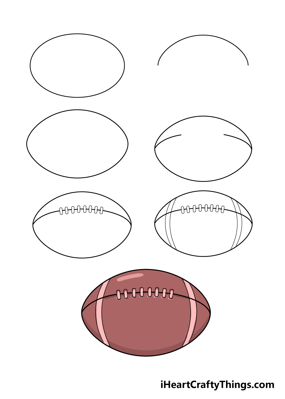 how to draw football in 7 steps