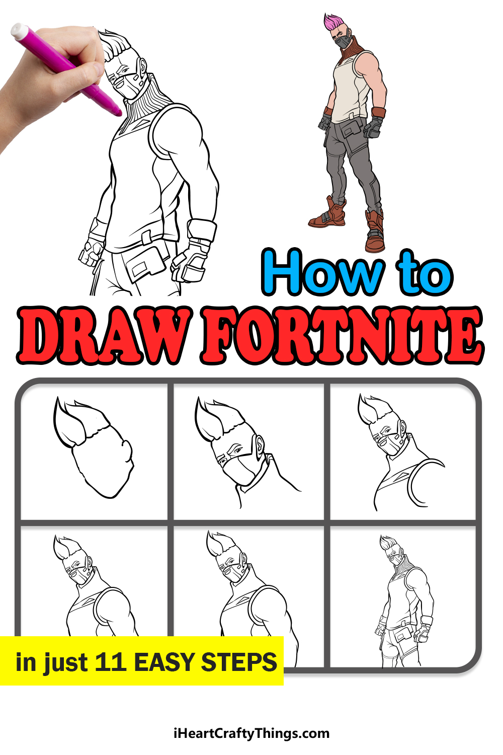 how to draw fortnite in 11 easy steps