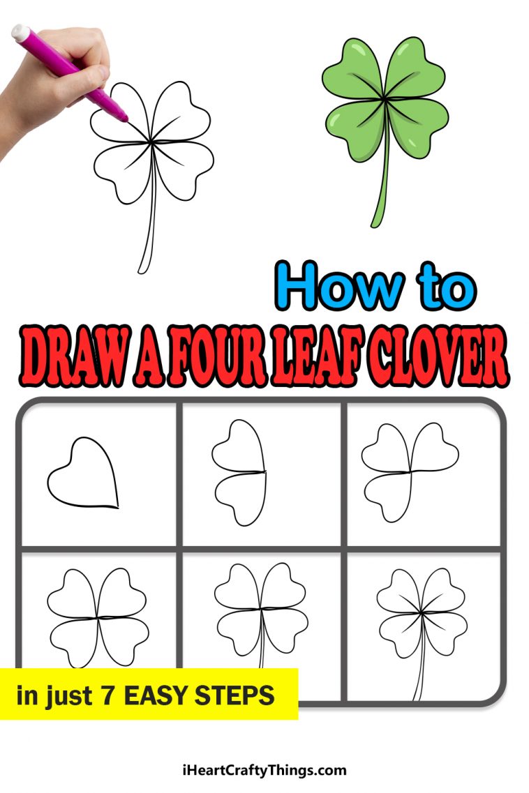 FourLeaf Clover Drawing How To Draw A FourLeaf Clover Step By Step