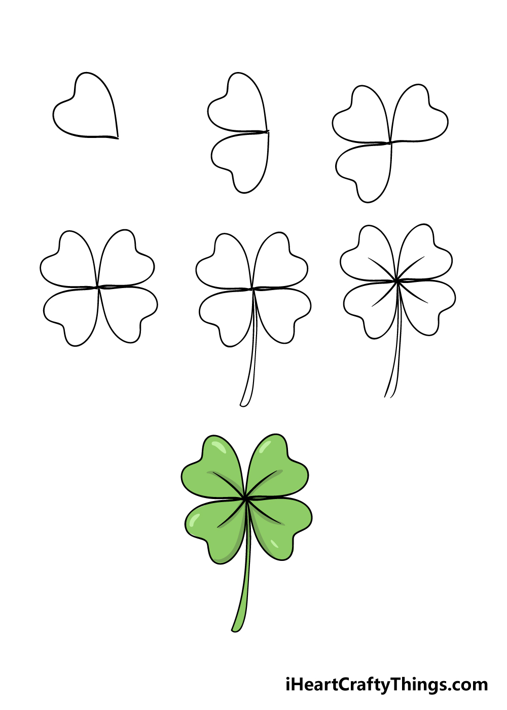 4 Leaf Clover Drawing {4 Easy Steps}! - The Graphics Fairy