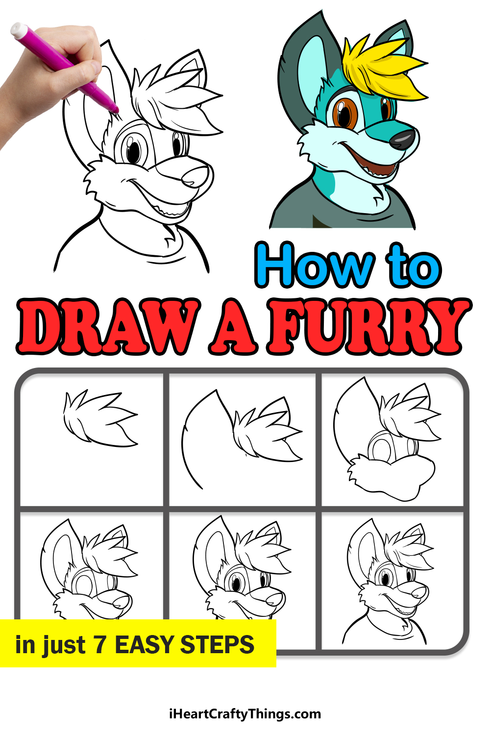 how to draw a furry in 7 easy steps