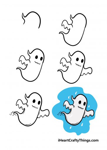 Ghost Drawing - How To Draw A Ghost Step By Step