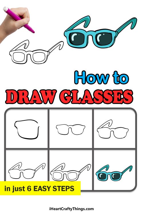 Glasses Drawing - How To Draw Glasses Step By Step